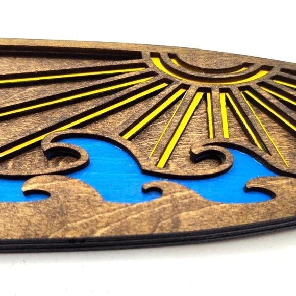 Large 3D Laser cut multi-layered Surfboard magnet - Picture 4 of 4